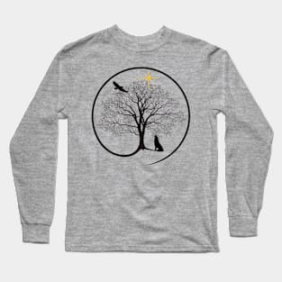 Oak Tree,  Eagle, Wolf Long Sleeve T-Shirt